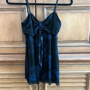 Express Blue and Black M sleeveless top